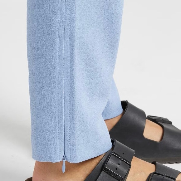 GANNI Textured Crepe High Rise Elastic Waist Cropped Ankle Zip Slim Trousers S - Picture 3 of 12